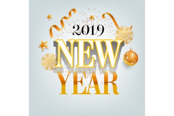 Download New Year Greeting Card Design. Gold Star - Star Collection