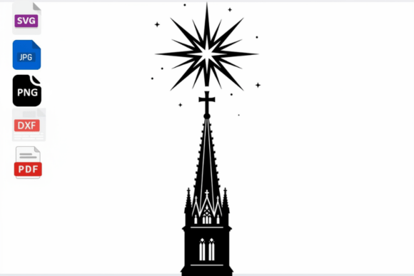 Download Church Steeple Star Cross SVG Clipart - Star Collection