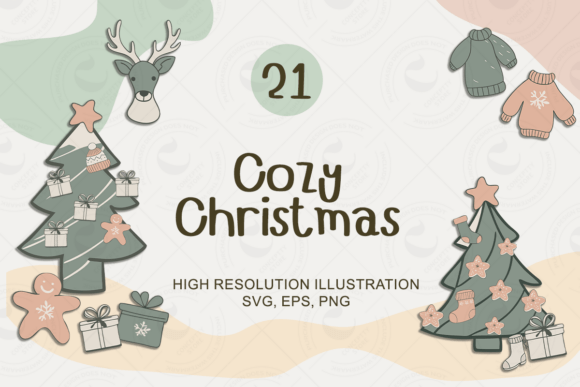 Download Cute and Cozy Christmas Illustrations - Illustrations Collection