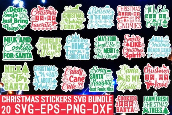Download Christmas Stickers SVG Bundle - Premium Resources