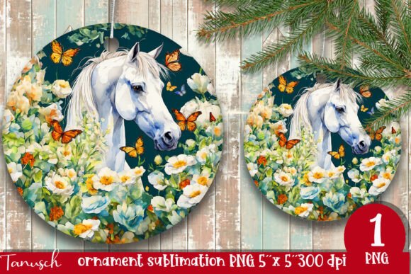 Download Watercolor Horse Ornament Sublimation - Sub Collection