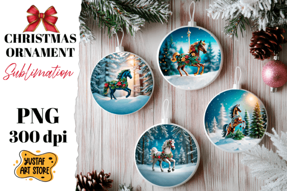 Download Christmas Horse Ornament Sublimation. - Sub Collection