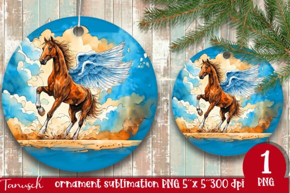 Download Watercolor Horse Ornament Sublimation - Sub Collection