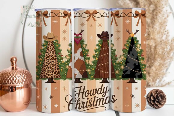 Download Western Cowhide Christmas Trees Tumbler - Christmas tree Collection