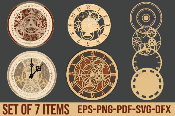 Download Laser Cut Decorative Wall Clock Set - Decorative wall Collection