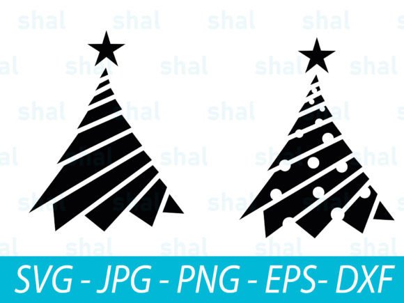Download Striped Geometric Christmas Trees SVG - Christmas tree Collection