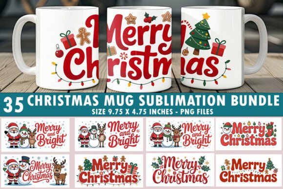 Download Merry Christmas MUG Sublimation Bundle - Sub Collection
