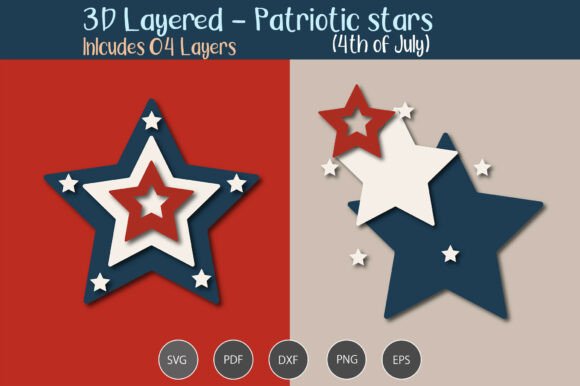 Download 3D Layered Patriotic Star - Star Collection