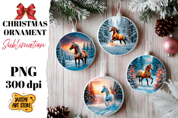 Download Christmas Horse Ornament Sublimation. - Sub Collection