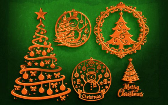 Download 15 Christmas Tree &amp; Ornament Laser Cut - Christmas tree Collection