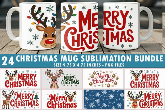 Download Christmas MUG Sublimation Bundle - Sub Collection