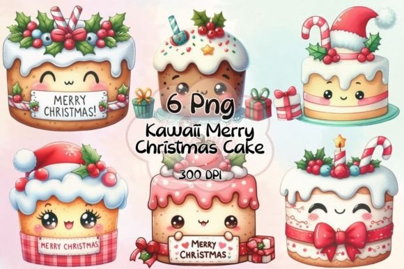 Download Kawaii Merry Christmas Cake Sublimation - Sub Collection