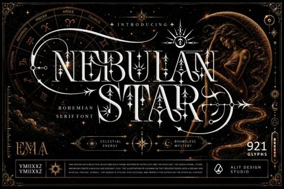 Download Nebulan Star Typeface - Star Collection