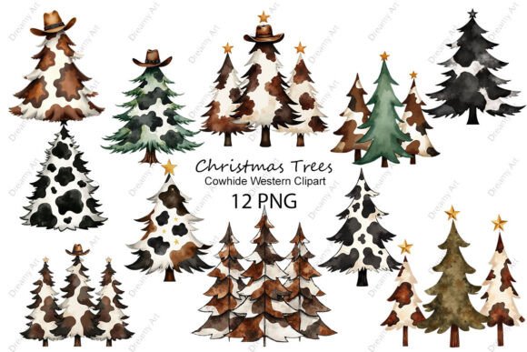 Download Christmas Trees Cowhide Western Clipart - Christmas tree Collection